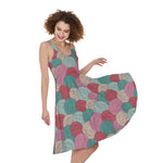 Yarn Balls Pattern Print Women's Sleeveless Dress