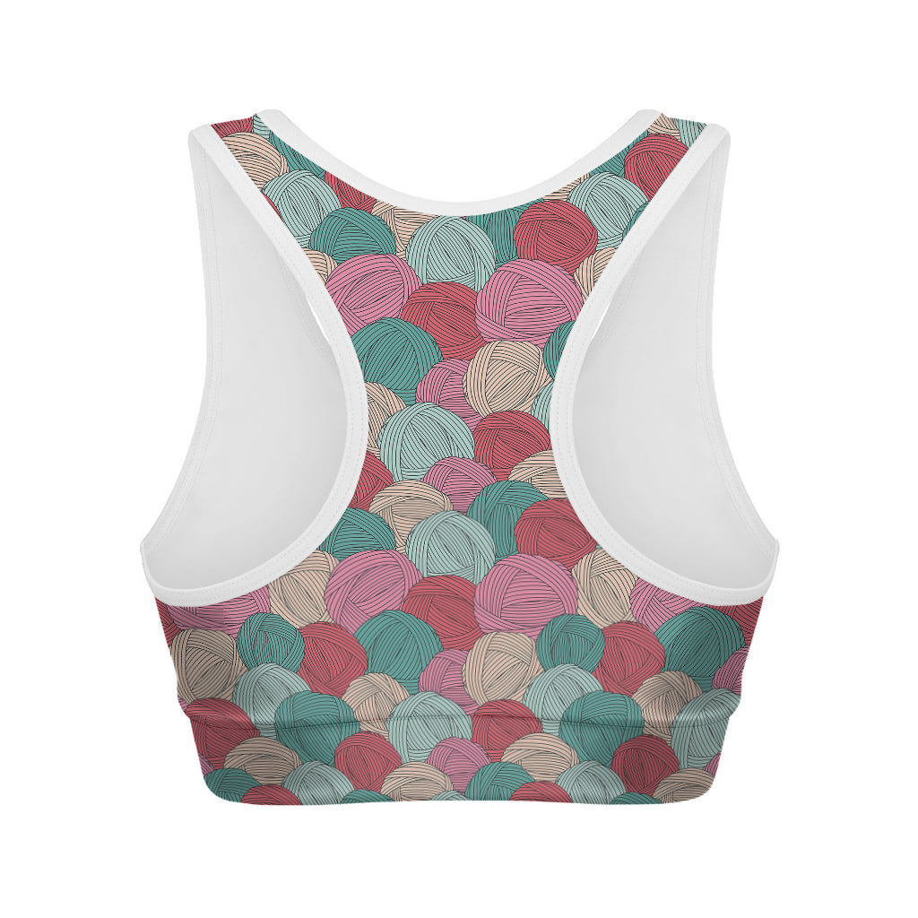 Yarn Balls Pattern Print Women's Sports Bra