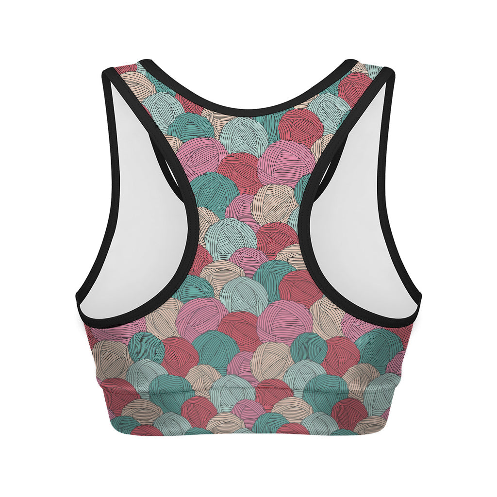 Yarn Balls Pattern Print Women's Sports Bra