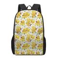 Yellow Alstroemeria Pattern Print 17 Inch Backpack