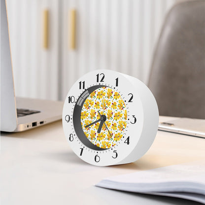 Yellow Alstroemeria Pattern Print Alarm Clock