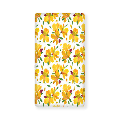 Yellow Alstroemeria Pattern Print Baby Crib Sheet