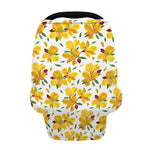 Yellow Alstroemeria Pattern Print Baby Seat Cover