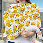 Yellow Alstroemeria Pattern Print Baby Seat Cover
