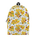 Yellow Alstroemeria Pattern Print School Backpack