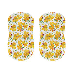 Yellow Alstroemeria Pattern Print Bar Stool Covers