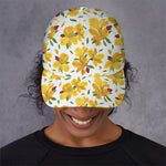 Yellow Alstroemeria Pattern Print Baseball Cap