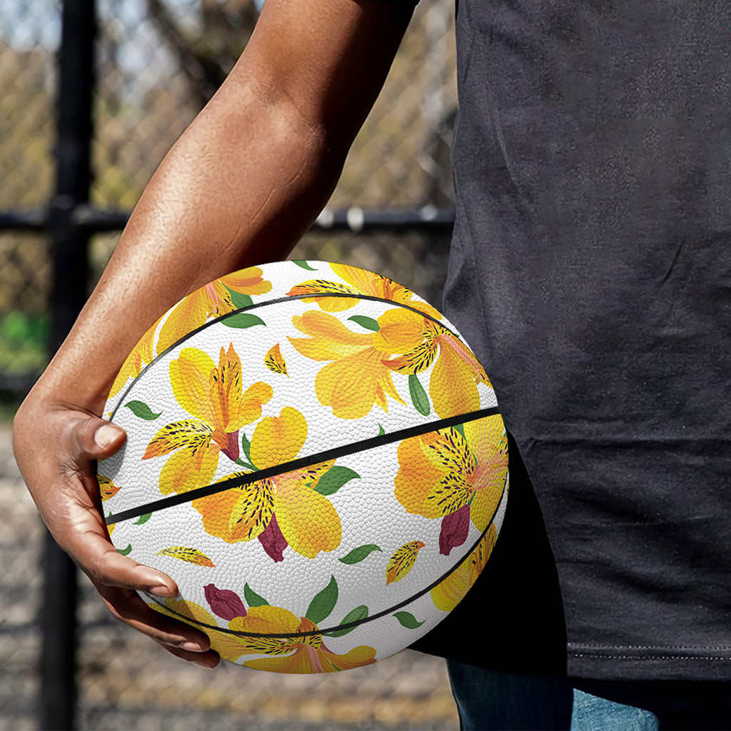 Yellow Alstroemeria Pattern Print Basketball
