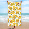 Yellow Alstroemeria Pattern Print Beach Towel