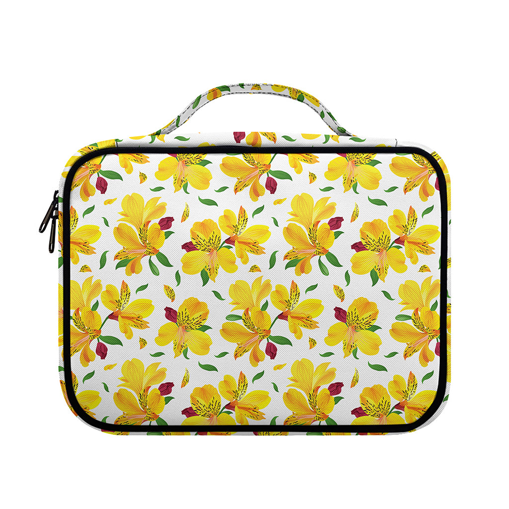 Yellow Alstroemeria Pattern Print Briefcase Bible Bag
