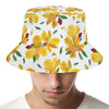 Yellow Alstroemeria Pattern Print Bucket Hat