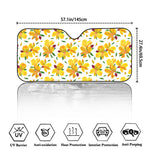 Yellow Alstroemeria Pattern Print Car Windshield Sun Shade