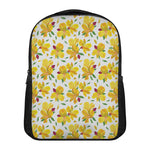 Yellow Alstroemeria Pattern Print Casual Backpack