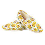 Yellow Alstroemeria Pattern Print Casual Shoes