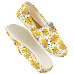 Yellow Alstroemeria Pattern Print Casual Shoes