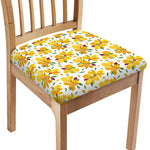 Yellow Alstroemeria Pattern Print Chair Cushion Cover