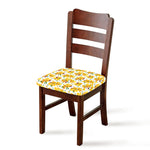 Yellow Alstroemeria Pattern Print Chair Cushion Cover