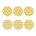 Yellow Alstroemeria Pattern Print Coaster Set