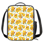Yellow Alstroemeria Pattern Print Crossbody Lunch Bag