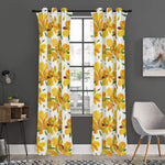Yellow Alstroemeria Pattern Print Curtain