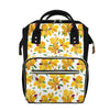 Yellow Alstroemeria Pattern Print Diaper Bag