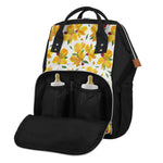 Yellow Alstroemeria Pattern Print Diaper Bag