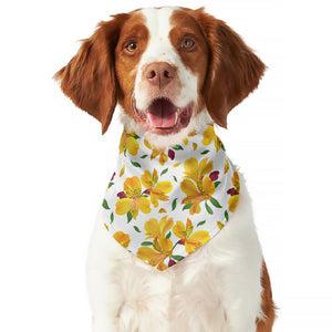 Yellow Alstroemeria Pattern Print Dog Bandana