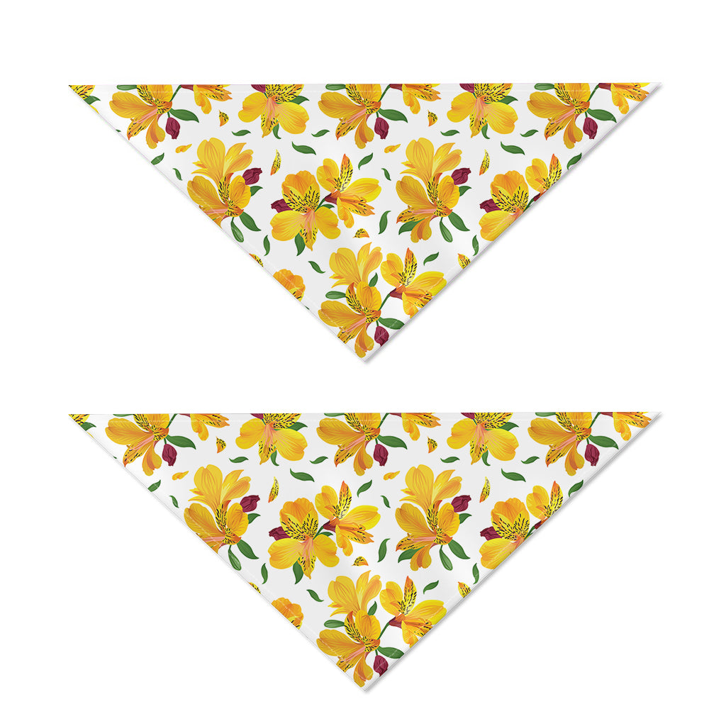 Yellow Alstroemeria Pattern Print Dog Bandana