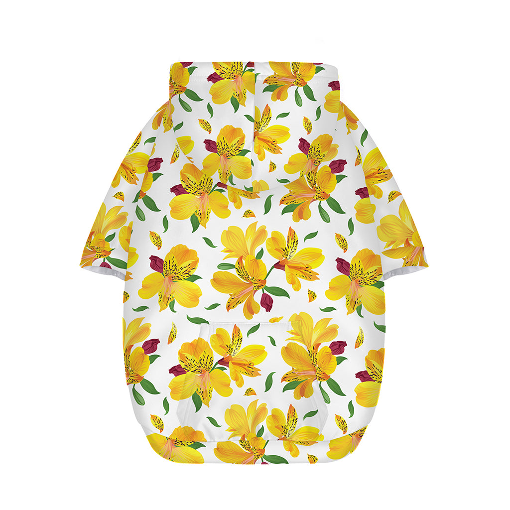 Yellow Alstroemeria Pattern Print Dog Zip Up Hoodie