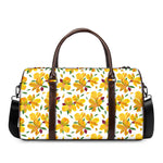 Yellow Alstroemeria Pattern Print Duffle Bag