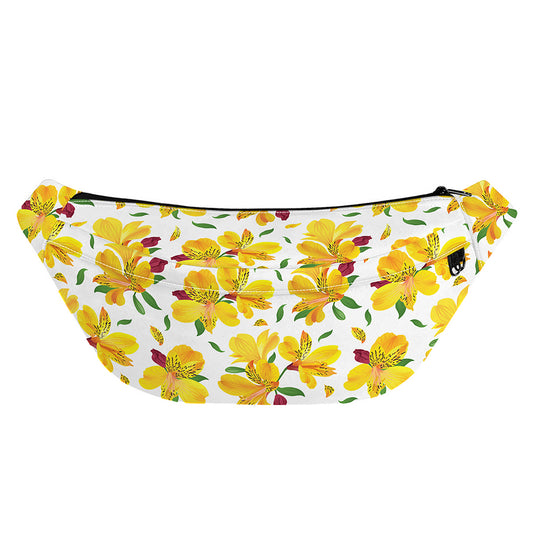 Yellow Alstroemeria Pattern Print Fanny Pack