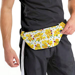 Yellow Alstroemeria Pattern Print Fanny Pack