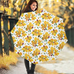 Yellow Alstroemeria Pattern Print Foldable Umbrella