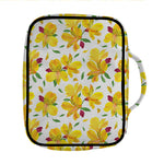 Yellow Alstroemeria Pattern Print Front Pocket Bible Bag