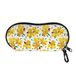 Yellow Alstroemeria Pattern Print Glasses Case