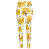 Yellow Alstroemeria Pattern Print High-Waisted Pocket Leggings