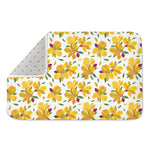 Yellow Alstroemeria Pattern Print Indoor Door Mat