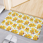 Yellow Alstroemeria Pattern Print Indoor Door Mat