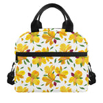 Yellow Alstroemeria Pattern Print Insulated Lunch Bag