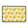 Yellow Alstroemeria Pattern Print Kitchen Mat