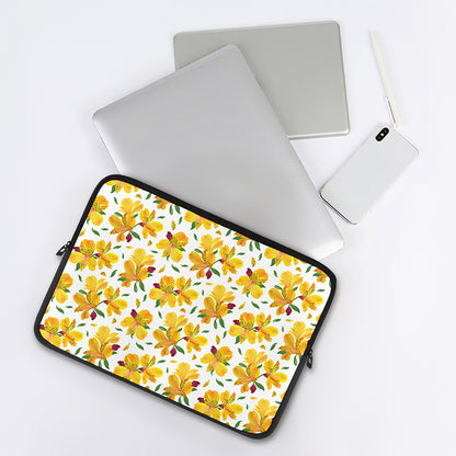 Yellow Alstroemeria Pattern Print Laptop Sleeve