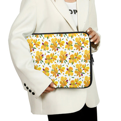 Yellow Alstroemeria Pattern Print Laptop Sleeve