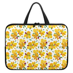 Yellow Alstroemeria Pattern Print Laptop Sleeve With Handle