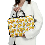 Yellow Alstroemeria Pattern Print Laptop Sleeve With Handle