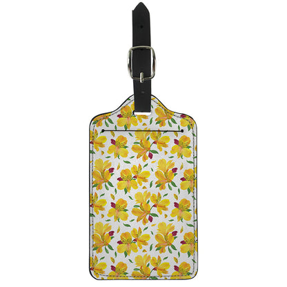 Yellow Alstroemeria Pattern Print Luggage Tag