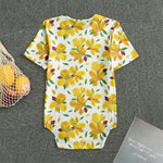 Yellow Alstroemeria Pattern Print Men's Bodysuit