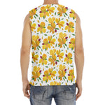 Yellow Alstroemeria Pattern Print Men's Fitness Tank Top