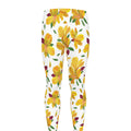 Yellow Alstroemeria Pattern Print Men's Leggings