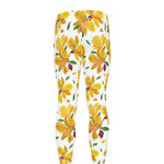 Yellow Alstroemeria Pattern Print Men's leggings