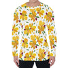 Yellow Alstroemeria Pattern Print Men's Long Sleeve T-Shirt